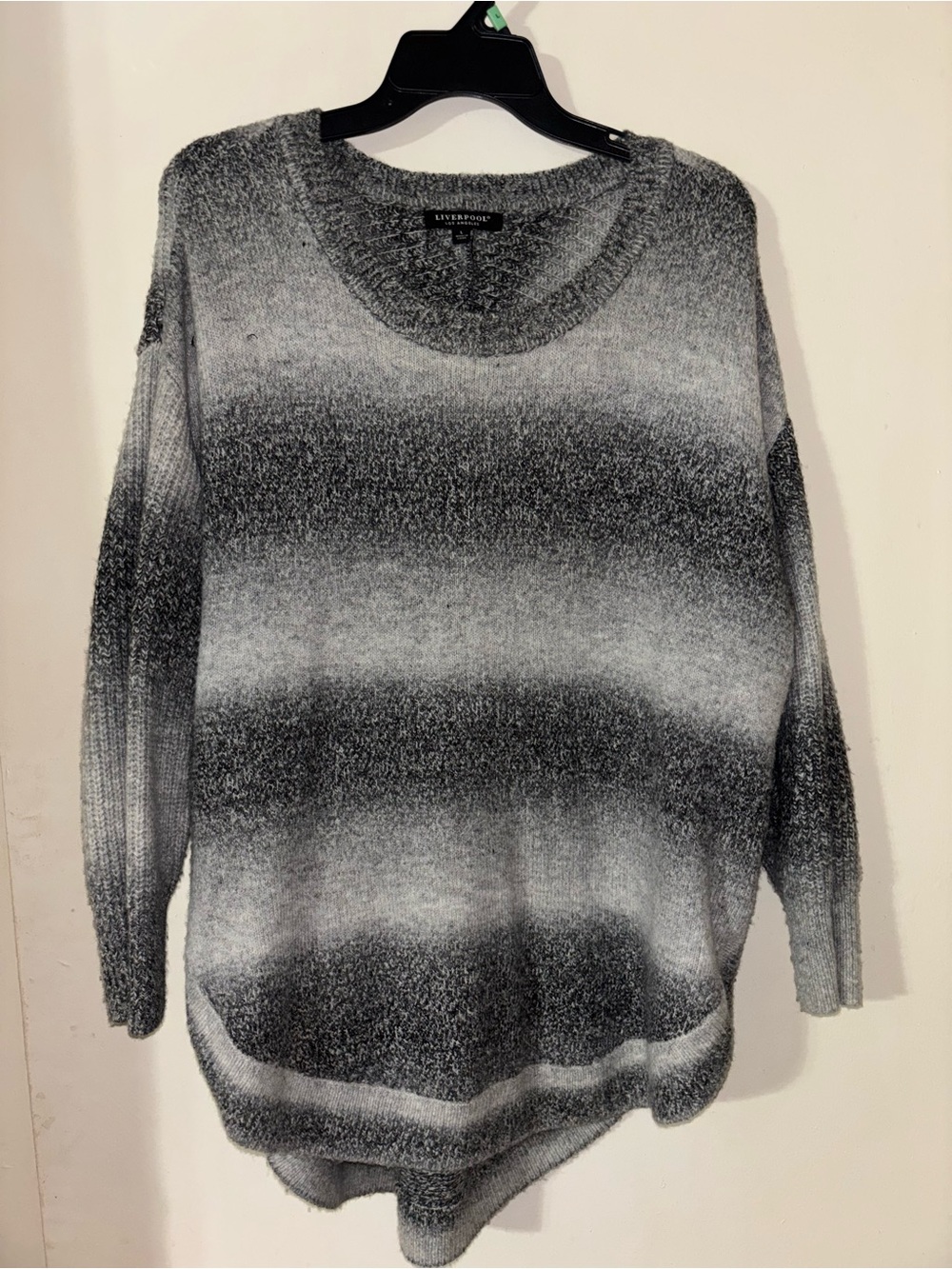 Women's Liverpool LA black& Gray Ombre Knit Sweater